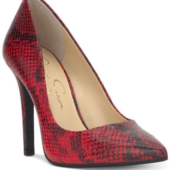 NWOT Jessica Simpson Women's Cassani Pointed-Toe Pumps - Red Muse Snake Multi - Picture 6 of 6